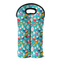 Cartoon Cupcake Pattern Print Double Neoprene Wine Tote