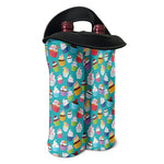 Cartoon Cupcake Pattern Print Double Neoprene Wine Tote