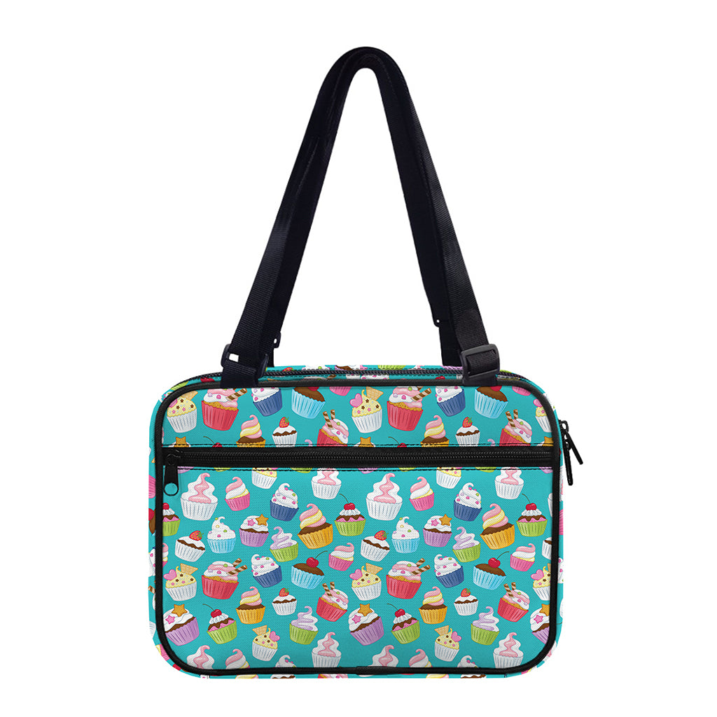Cartoon Cupcake Pattern Print Double Strap Bible Bag