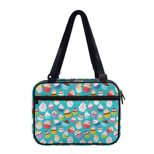 Cartoon Cupcake Pattern Print Double Strap Bible Bag