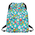 Cartoon Cupcake Pattern Print Drawstring Backpack