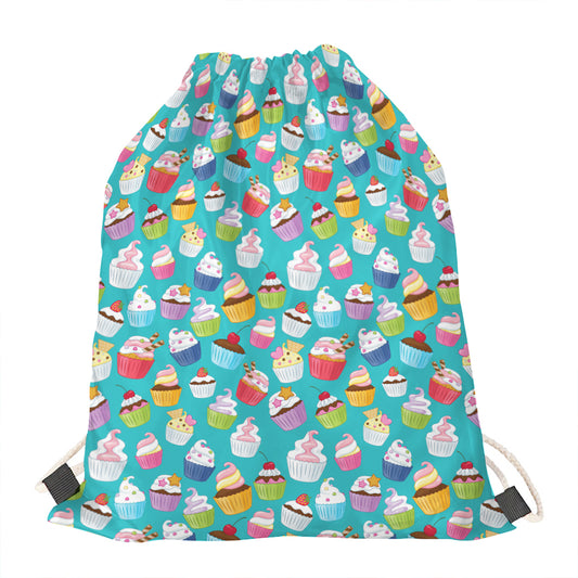 Cartoon Cupcake Pattern Print Drawstring Bag