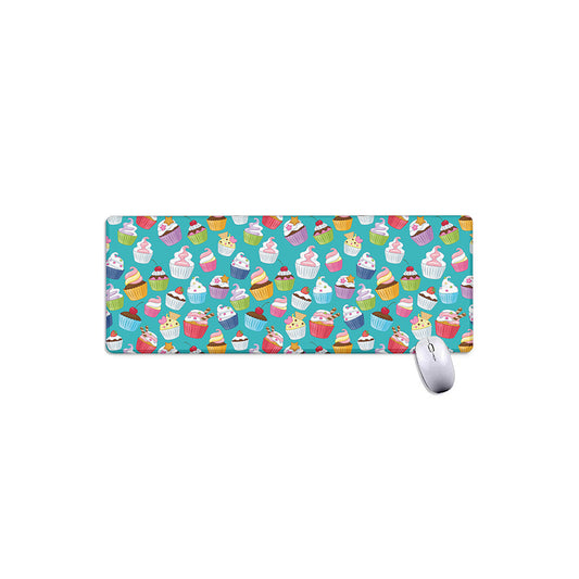 Cartoon Cupcake Pattern Print Extended Mouse Pad