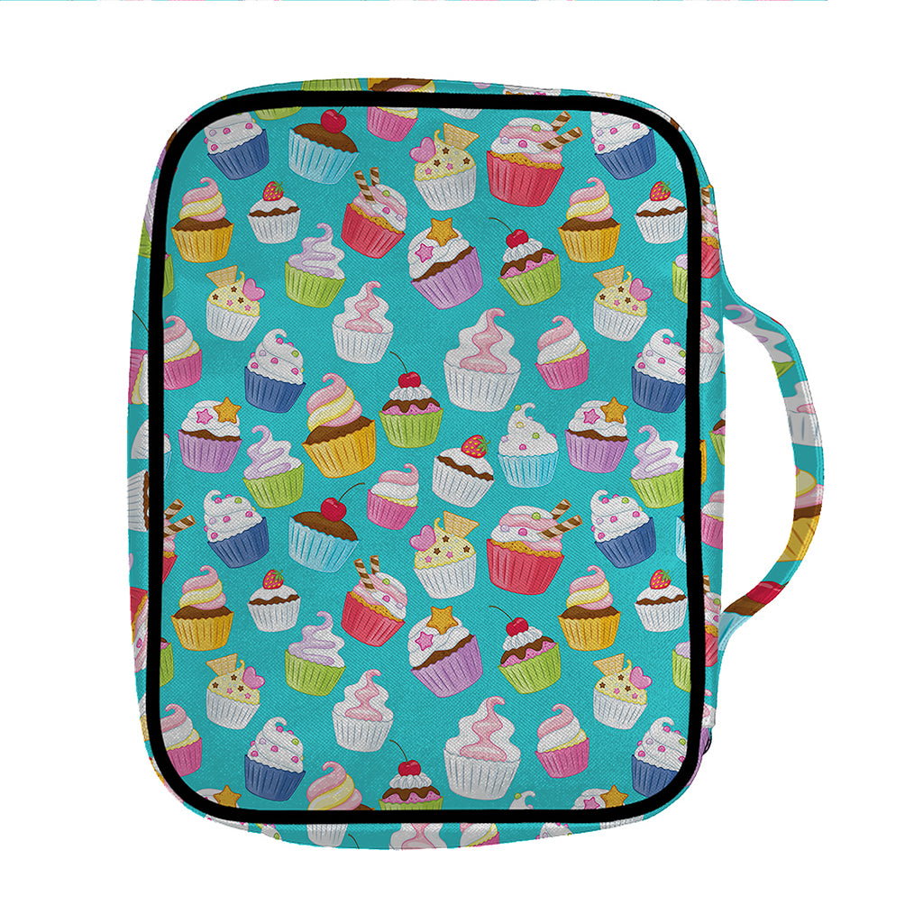 Cartoon Cupcake Pattern Print Front Pocket Bible Bag