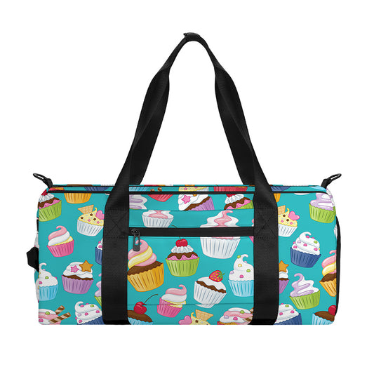 Cartoon Cupcake Pattern Print Gym Bag