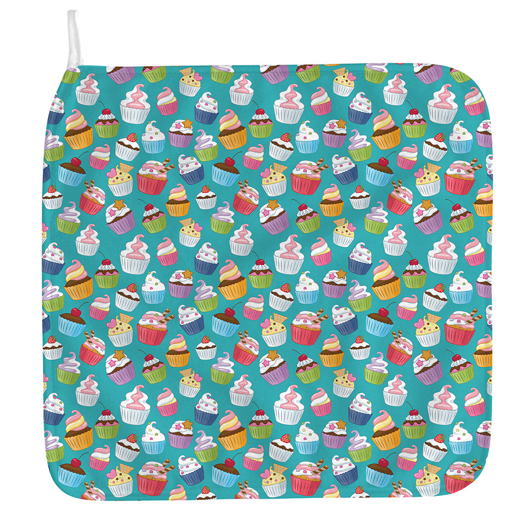 Cartoon Cupcake Pattern Print Hand Towel