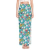 Cartoon Cupcake Pattern Print High Slit Maxi Skirt