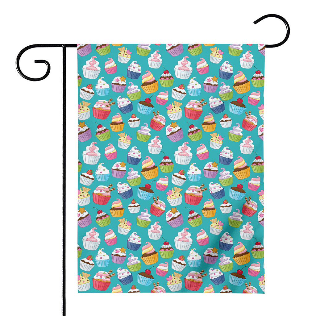 Cartoon Cupcake Pattern Print House Flag