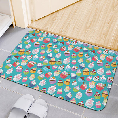 Cartoon Cupcake Pattern Print Indoor Door Mat