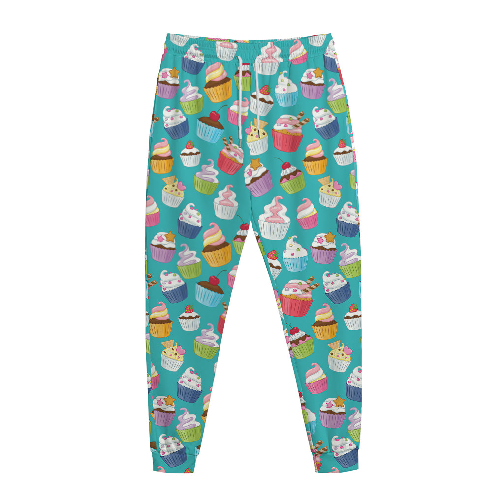 Cartoon Cupcake Pattern Print Jogger Pants