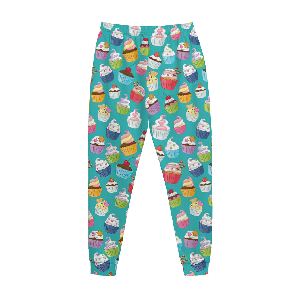 Cartoon Cupcake Pattern Print Jogger Pants