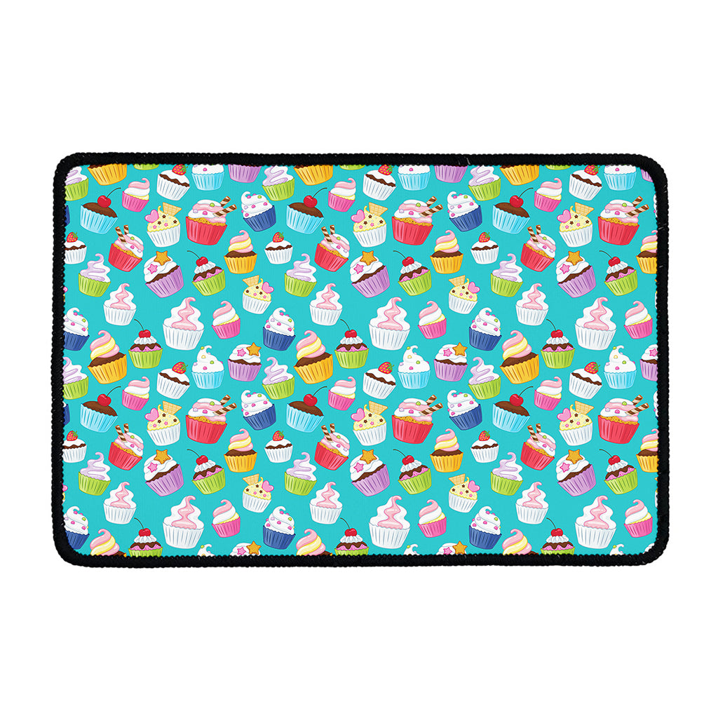 Cartoon Cupcake Pattern Print Kitchen Mat