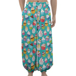 Cartoon Cupcake Pattern Print Lantern Pants