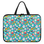Cartoon Cupcake Pattern Print Laptop Sleeve With Handle
