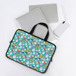 Cartoon Cupcake Pattern Print Laptop Sleeve With Handle