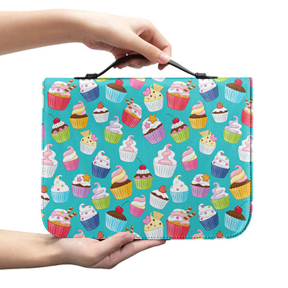 Cartoon Cupcake Pattern Print Leather Bible Cover