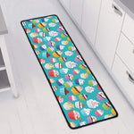 Cartoon Cupcake Pattern Print Long Kitchen Mat