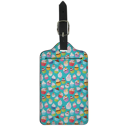 Cartoon Cupcake Pattern Print Luggage Tag