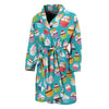 Cartoon Cupcake Pattern Print Men's Bathrobe