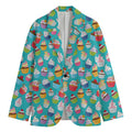 Cartoon Cupcake Pattern Print Men's Blazer