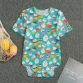 Cartoon Cupcake Pattern Print Men's Bodysuit