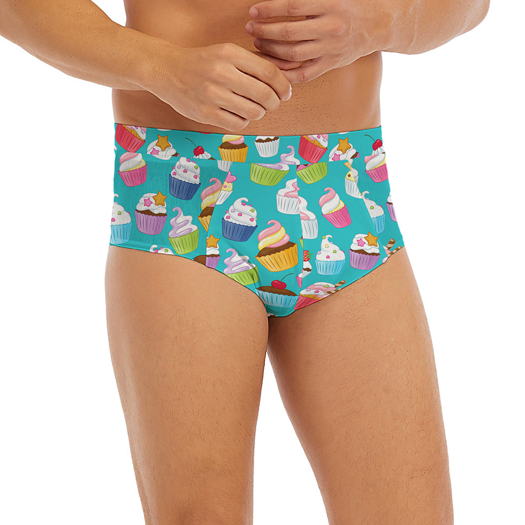 Cartoon Cupcake Pattern Print Men's Briefs