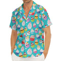 Cartoon Cupcake Pattern Print Men's Deep V-Neck Shirt