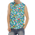 Cartoon Cupcake Pattern Print Men's Fitness Tank Top