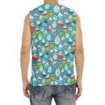 Cartoon Cupcake Pattern Print Men's Fitness Tank Top