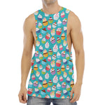 Cartoon Cupcake Pattern Print Men's Muscle Tank Top