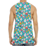 Cartoon Cupcake Pattern Print Men's Muscle Tank Top