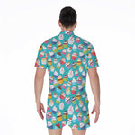 Cartoon Cupcake Pattern Print Men's Rompers