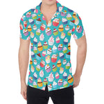 Cartoon Cupcake Pattern Print Men's Shirt