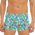 Cartoon Cupcake Pattern Print Men's Short Boxer Briefs
