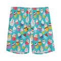 Cartoon Cupcake Pattern Print Men's Athletic Shorts