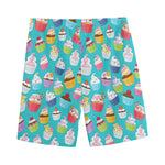 Cartoon Cupcake Pattern Print Men's Sports Shorts