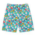 Cartoon Cupcake Pattern Print Men's Swim Trunks