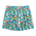 Cartoon Cupcake Pattern Print Mesh Shorts