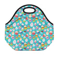 Cartoon Cupcake Pattern Print Neoprene Lunch Bag