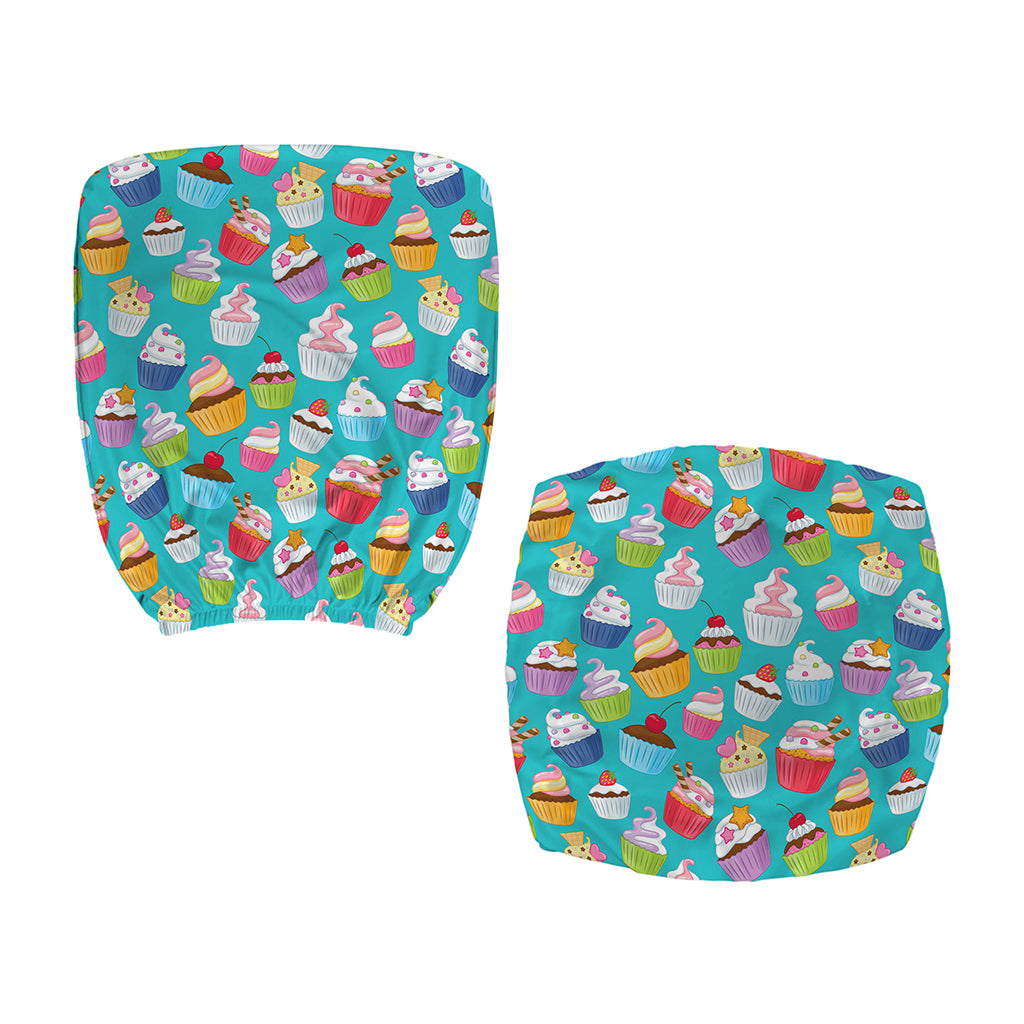 Cartoon Cupcake Pattern Print Office Chair Cover