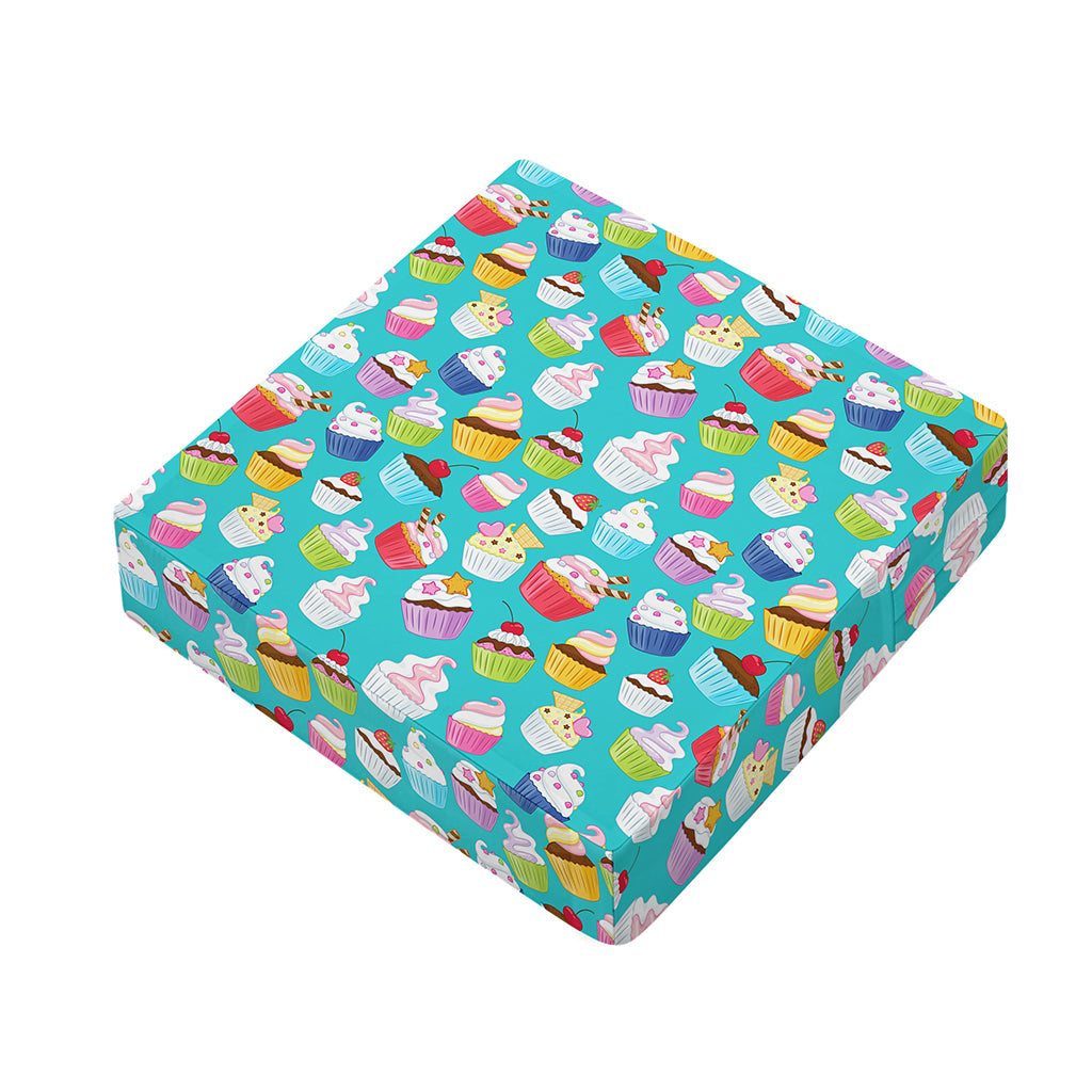 Cartoon Cupcake Pattern Print Outdoor Seat Cushion Cover