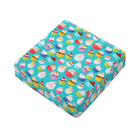 Cartoon Cupcake Pattern Print Outdoor Seat Cushion Cover