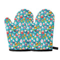 Cartoon Cupcake Pattern Print Oven Mitts
