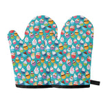 Cartoon Cupcake Pattern Print Oven Mitts