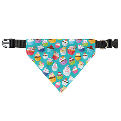 Cartoon Cupcake Pattern Print Over The Collar Dog Bandana