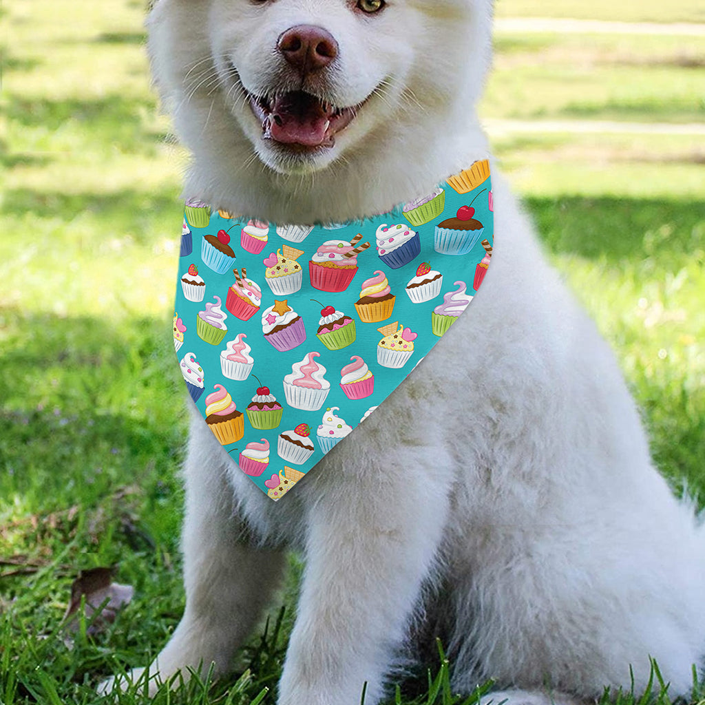 Cartoon Cupcake Pattern Print Over The Collar Dog Bandana
