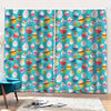 Cartoon Cupcake Pattern Print Pencil Pleat Curtains