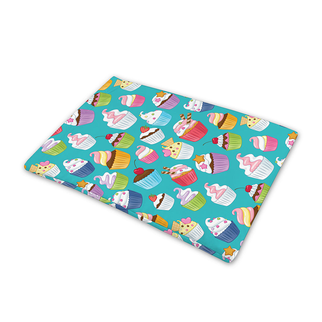 Cartoon Cupcake Pattern Print Pet Cooling Mat Cover