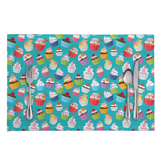 Cartoon Cupcake Pattern Print Placemat