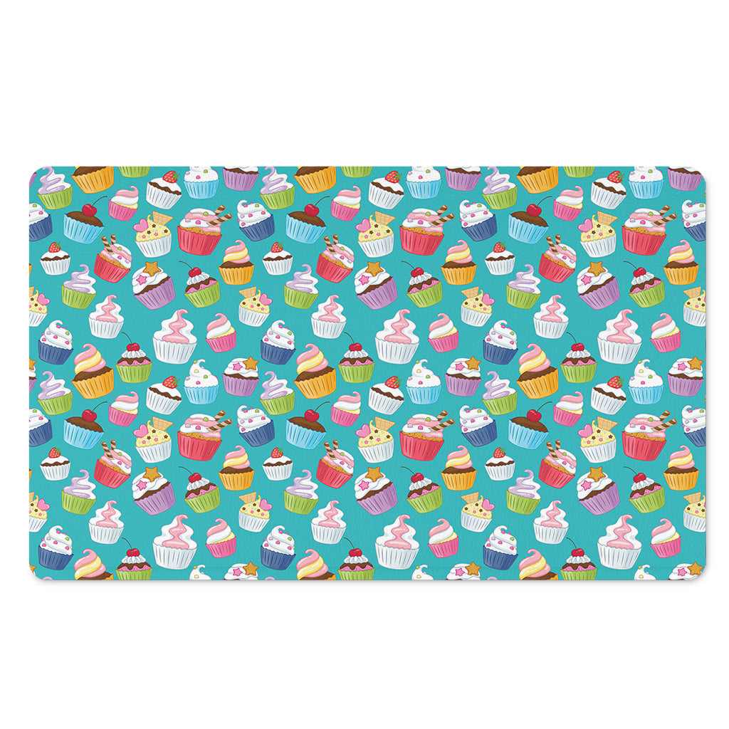 Cartoon Cupcake Pattern Print Polyester Doormat